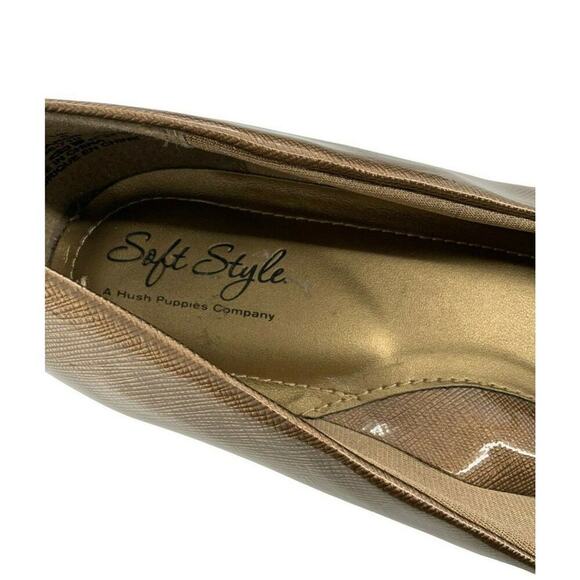 Soft Style Shoes Womens Size 10 Shine Faux Leather Round Toe Slip on Block Heels - Picture 6 of 8